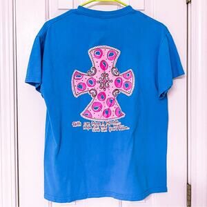 SOUTHERN CHICS • Pink + Blue Cross Short Sleeve Tee T-Shirt
